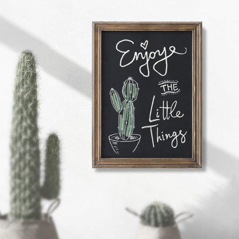 Emaison Rustic Magnetic Chalkboard Signs 16 x 20 inch Wood Framed Wall Hanging Display Board for Wedding, Bar, Kitchen, Brown - Image 4